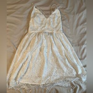 White Lace tie up dress
